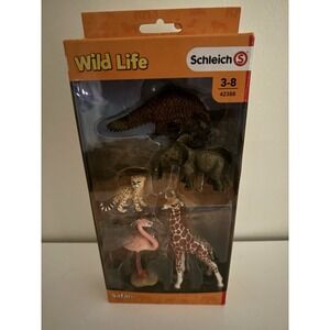 NEW SCHLEICH 42388 Assorted Wild Life Elephant Giraffe Flamingo Cheetah - NIB